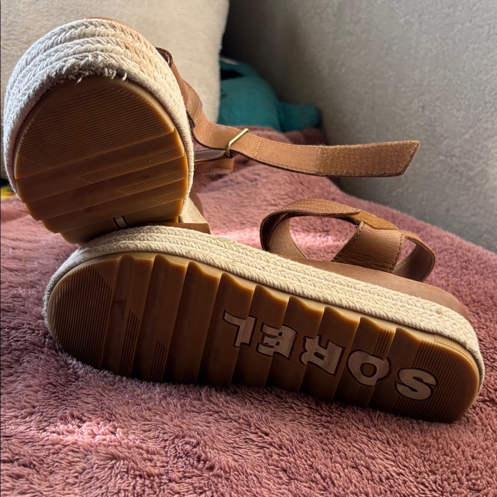 Sorel Tan Espadrille Platform Sandals - Picture 12 of 12